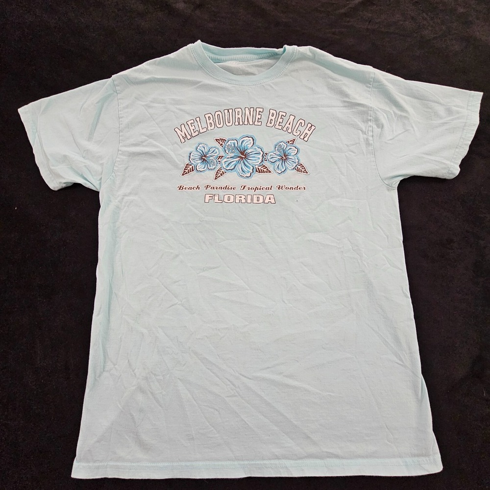 Melbourne Beach FL Paradise Blue Short Sleeve Cotton T-Shirt Men's‎ L